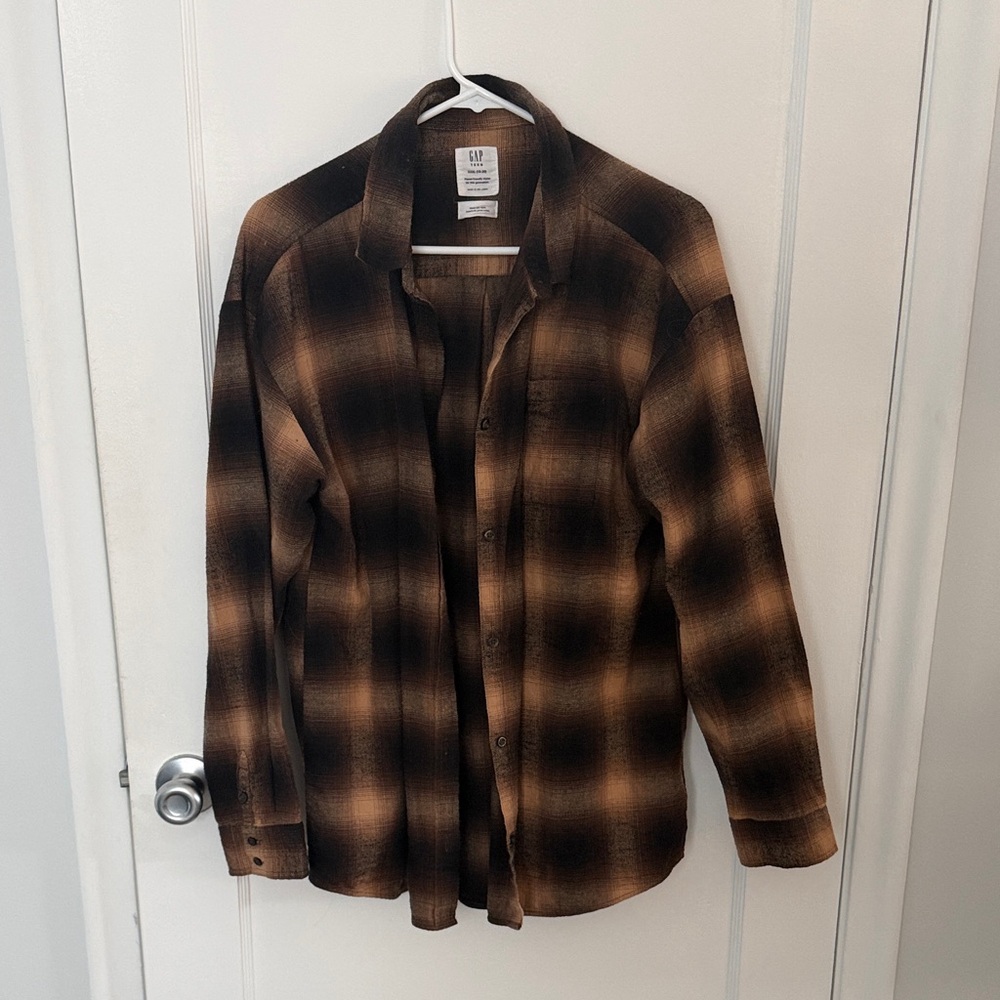 GAP Brown Plaid Flannel